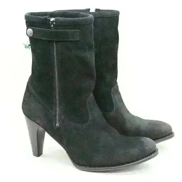 Sendra 10603 Cortez Women's Black Suede Leather With Shearling Boots Size US 10 - Picture 2 of 11